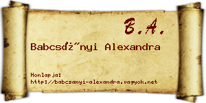 Babcsányi Alexandra névjegykártya