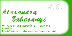 alexandra babcsanyi business card